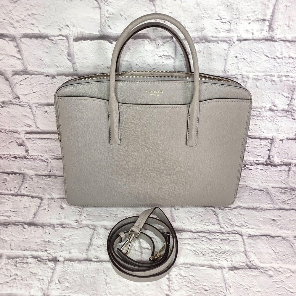 Kate Spade New York Margaux Leather Women Universal Laptop Bag True Taupe Mint